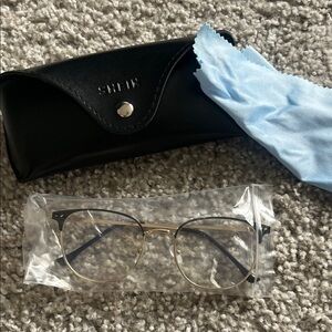 SHEIN Gold Frame Eyeglasses with Black Temples